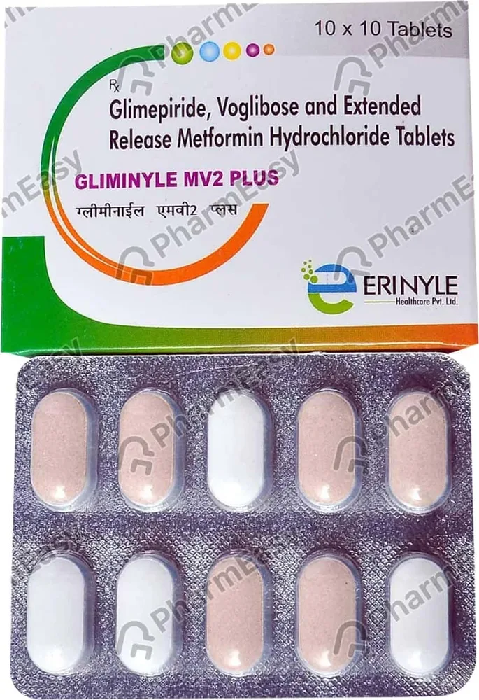 Gliminyle Mv 2mg Plus Strip Of 10 Tablets