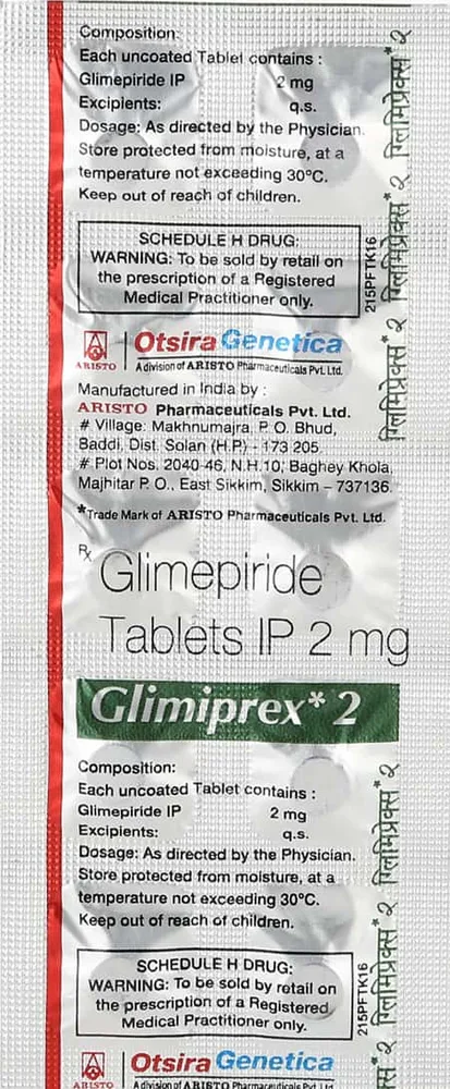 Glimiprex 2mg Strip Of 10 Tablets