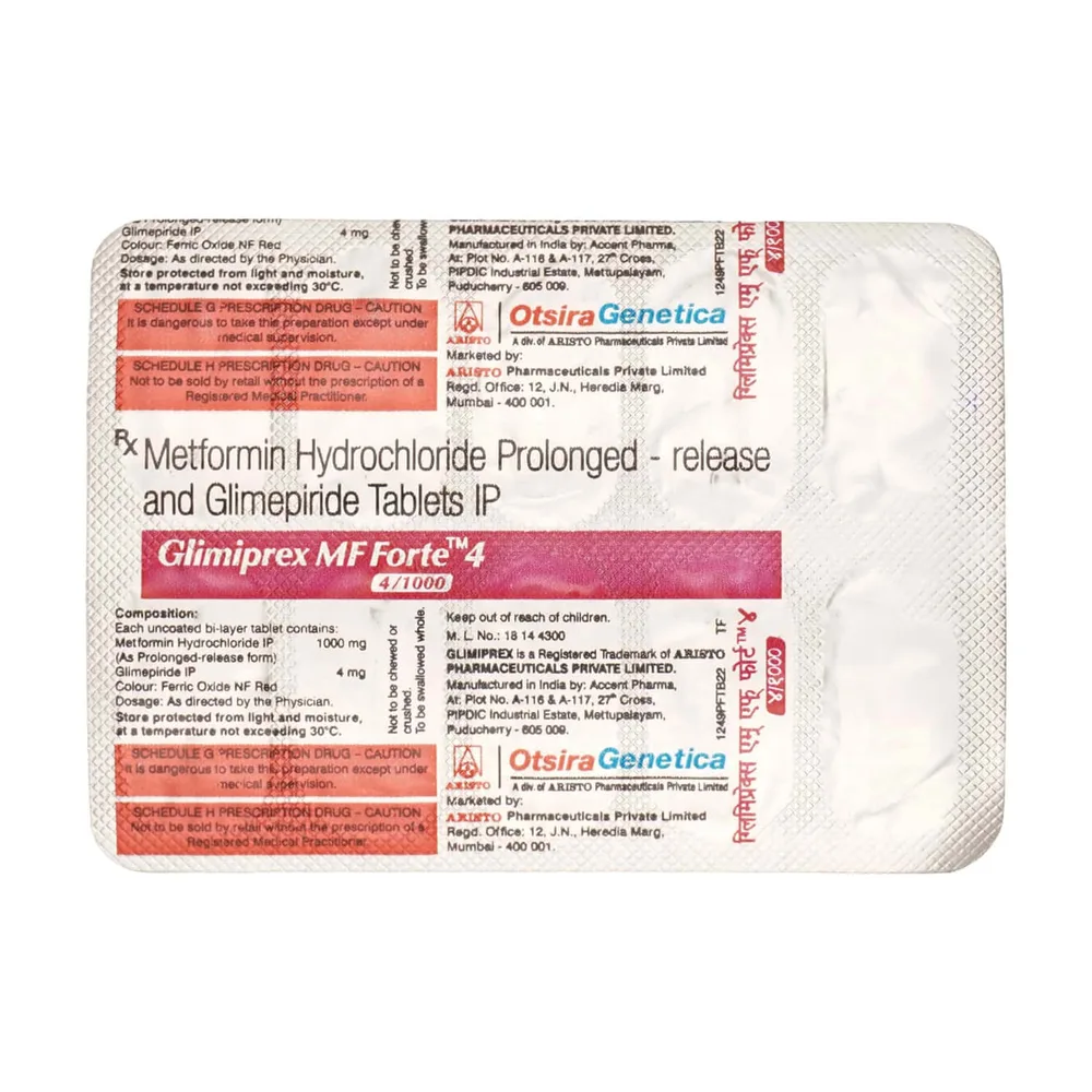 Glimiprex Mf Forte 4/1000mg Strip Of 10 Tablets
