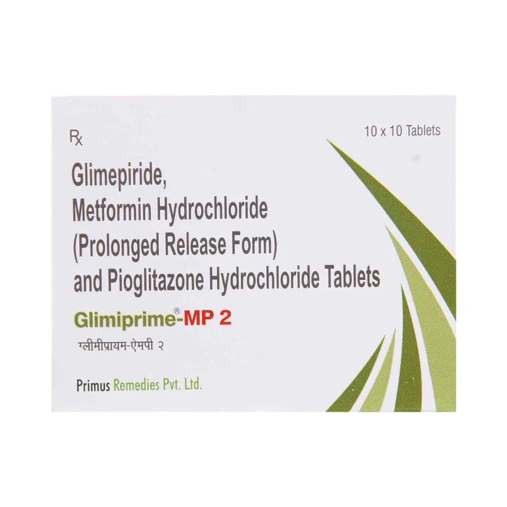 Glimiprime Mp 2mg Strip Of 10 Tablets