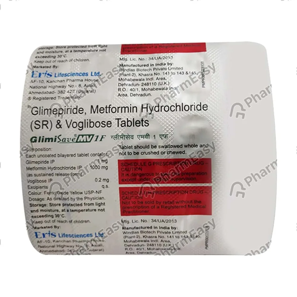 Glimisave Mv 1mg F Strip Of 15 Tablets