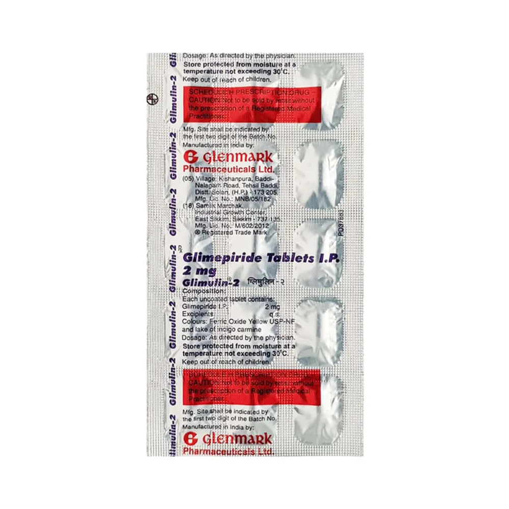 Glimulin 2mg Strip Of 10 Tablets