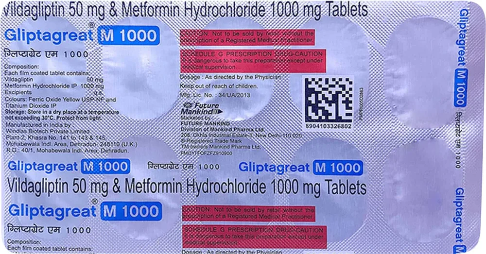 Gliptagreat M 1000mg Strip Of 10 Tablets