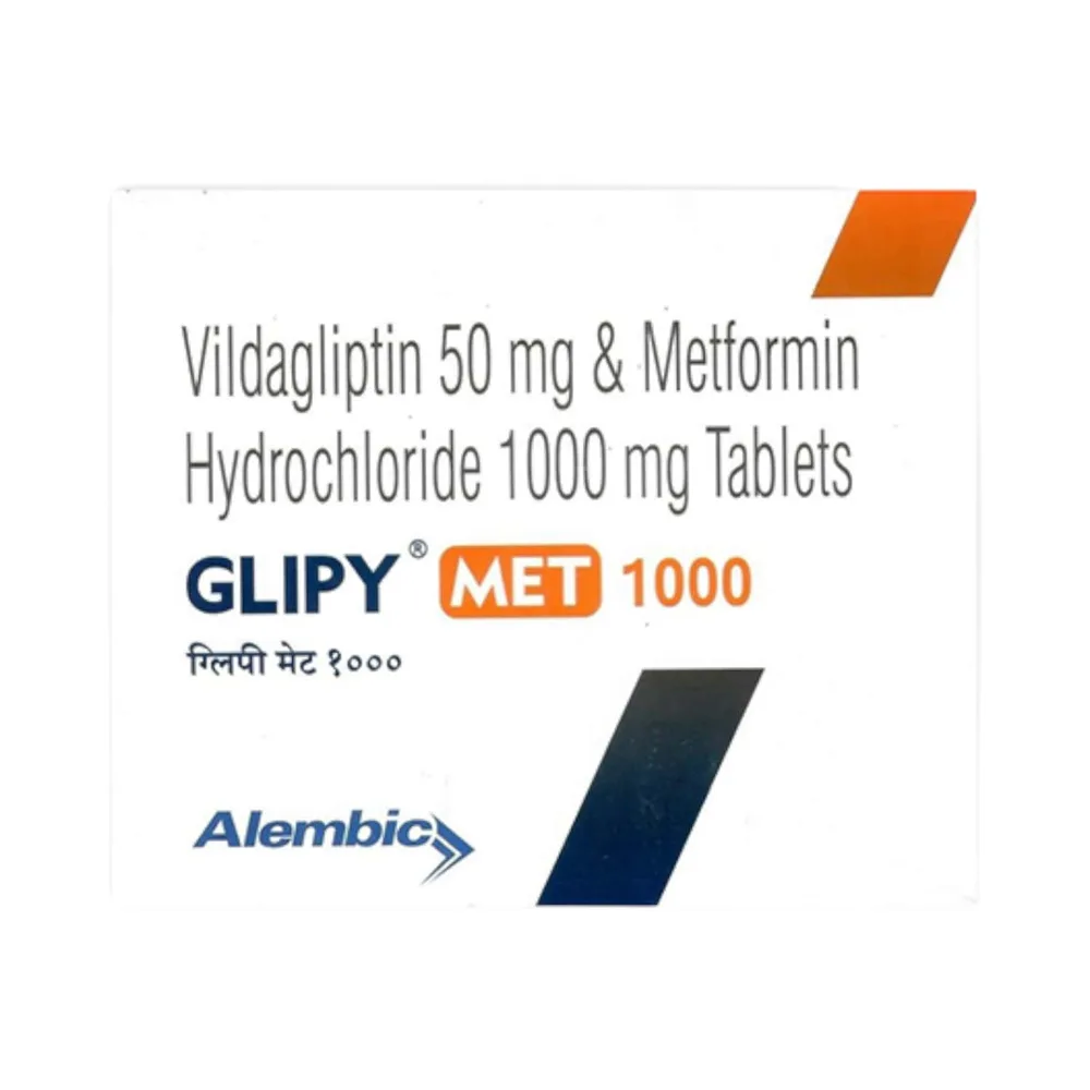 Glipy Met 1000mg Strip Of 15 Tablets