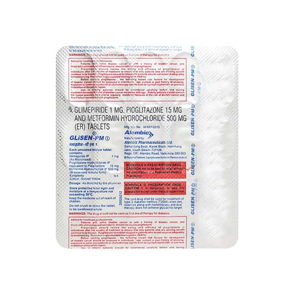 Glisen Pm 1mg Strip Of 15 Tablets