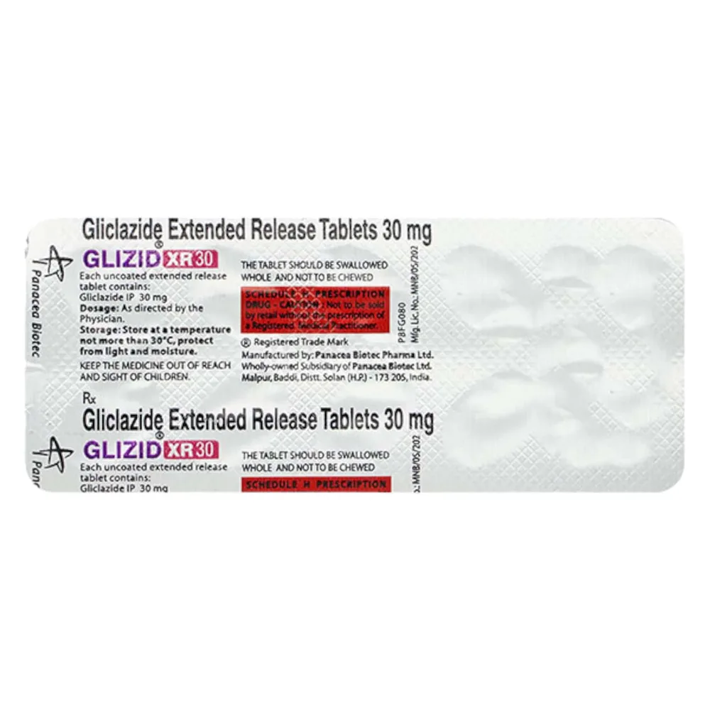 Glizid Xr 30mg Strip Of 10 Tablets