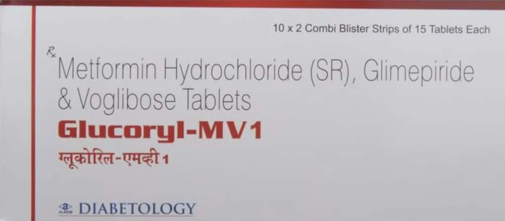 Glucoryl Mv 1mg Strip Of 15 Tablets