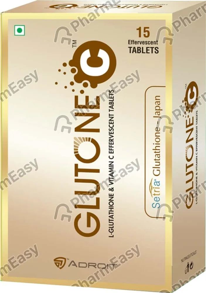 Glutone C Orange Flavour Bottle Of 15 Effervescent Tablets