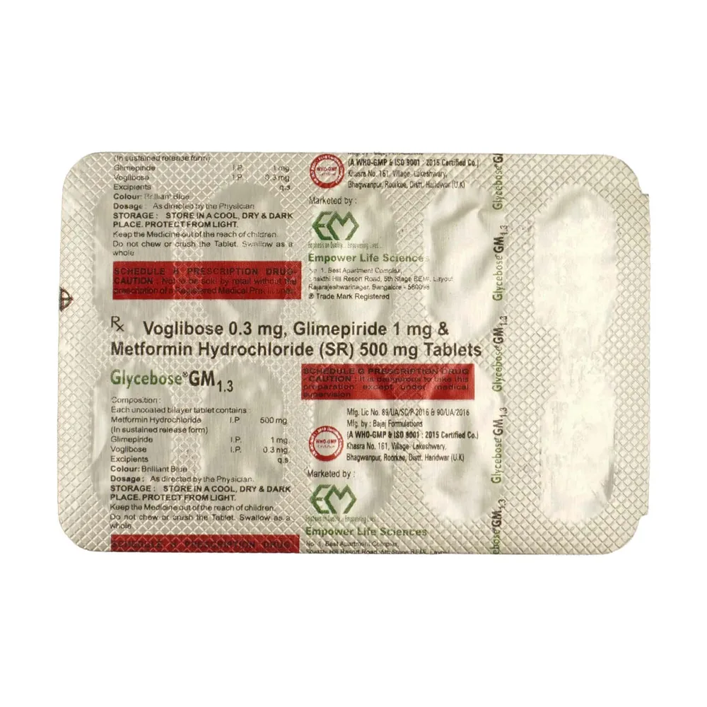 Glycebose Gm 1.3mg Strip Of 10 Tablets