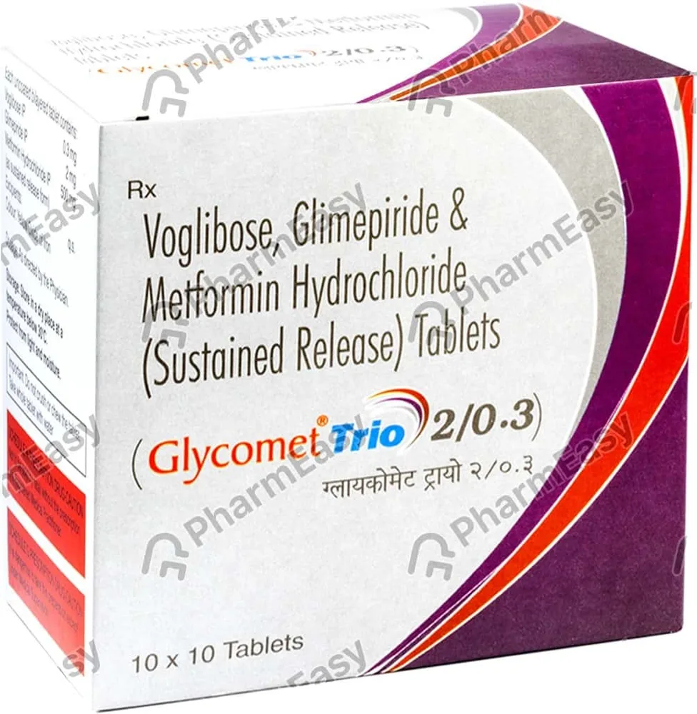 Glycomet Trio 2/0.3mg Strip Of 10 Tablets