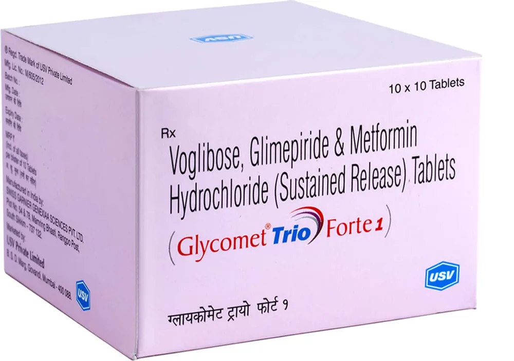 Glycomet Trio Forte 1mg Strip Of 10 Tablets