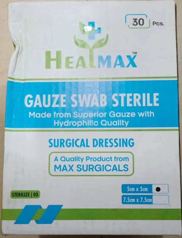 Healmax Sterile Gauze Swabs 5cmx5cm - 30 packs of 4 pcs