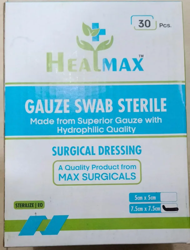 Healmax Sterile Gauze Swabs 7.5cmx7.5cm - 30 packs of 4 pcs