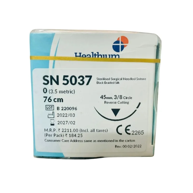Healthium - Sutures India - SN5037 - Trusilk USP 0 - SN 5037 - 12 Foils Box