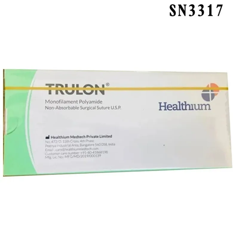 Healthium - Sutures India - SN3317 - Trulon USP 5-0 SN 3317 - 12 Foils Box