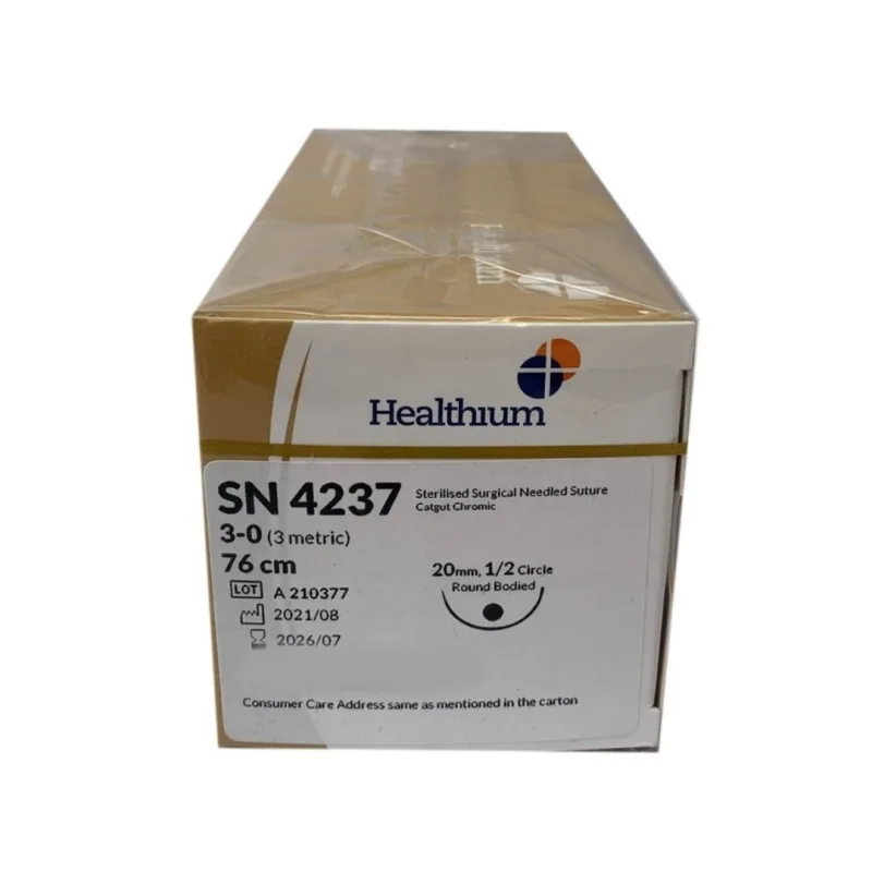 Healthium - Sutures India - SN4237 - Trugut Chromic Catgut  SN 4237 - 12 Foils Box