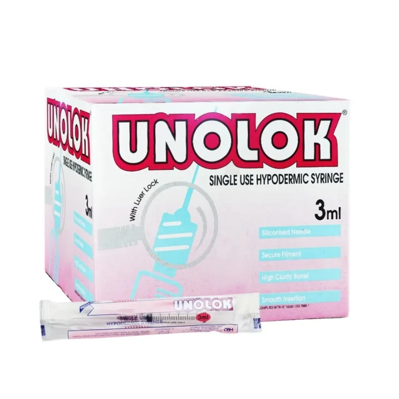 Unolok Syringe 3ml 26G*1.5 inch - 100 Units Pack