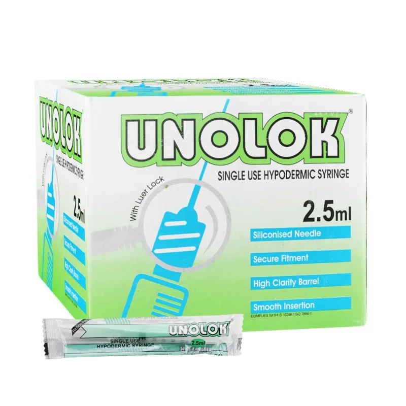 HMD Unolok Syringe 2.5ml 27G  1.5 Inch Needle- Dental Syringe
