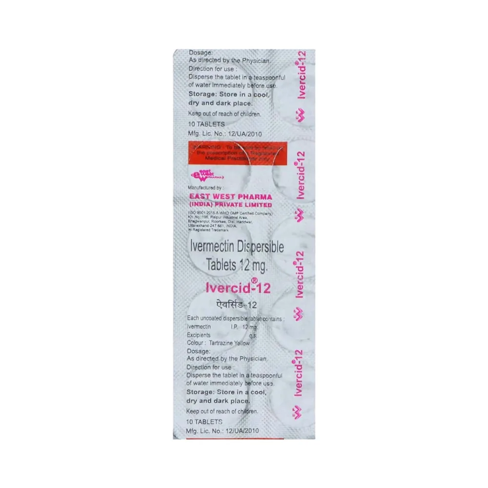 Ivercid 12mg Strip Of 10 Tablets