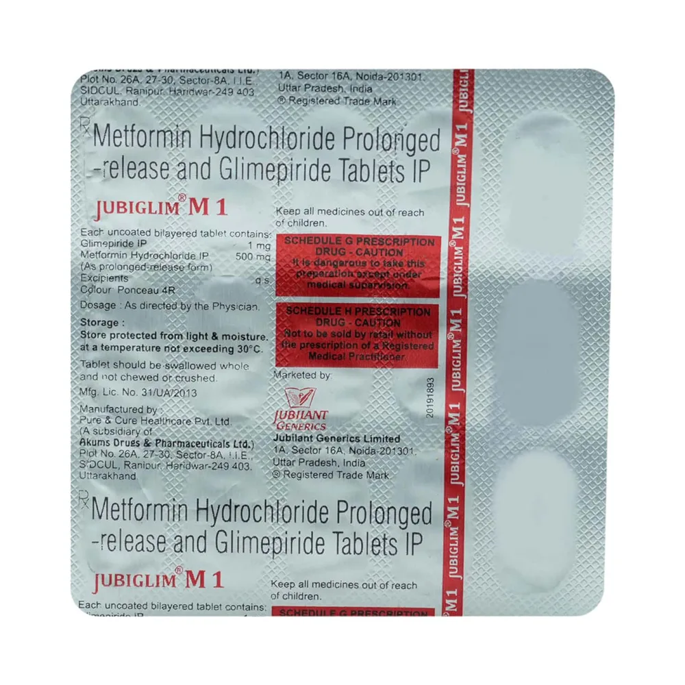 Jubiglim M 1mg Strip Of 15 Tablets