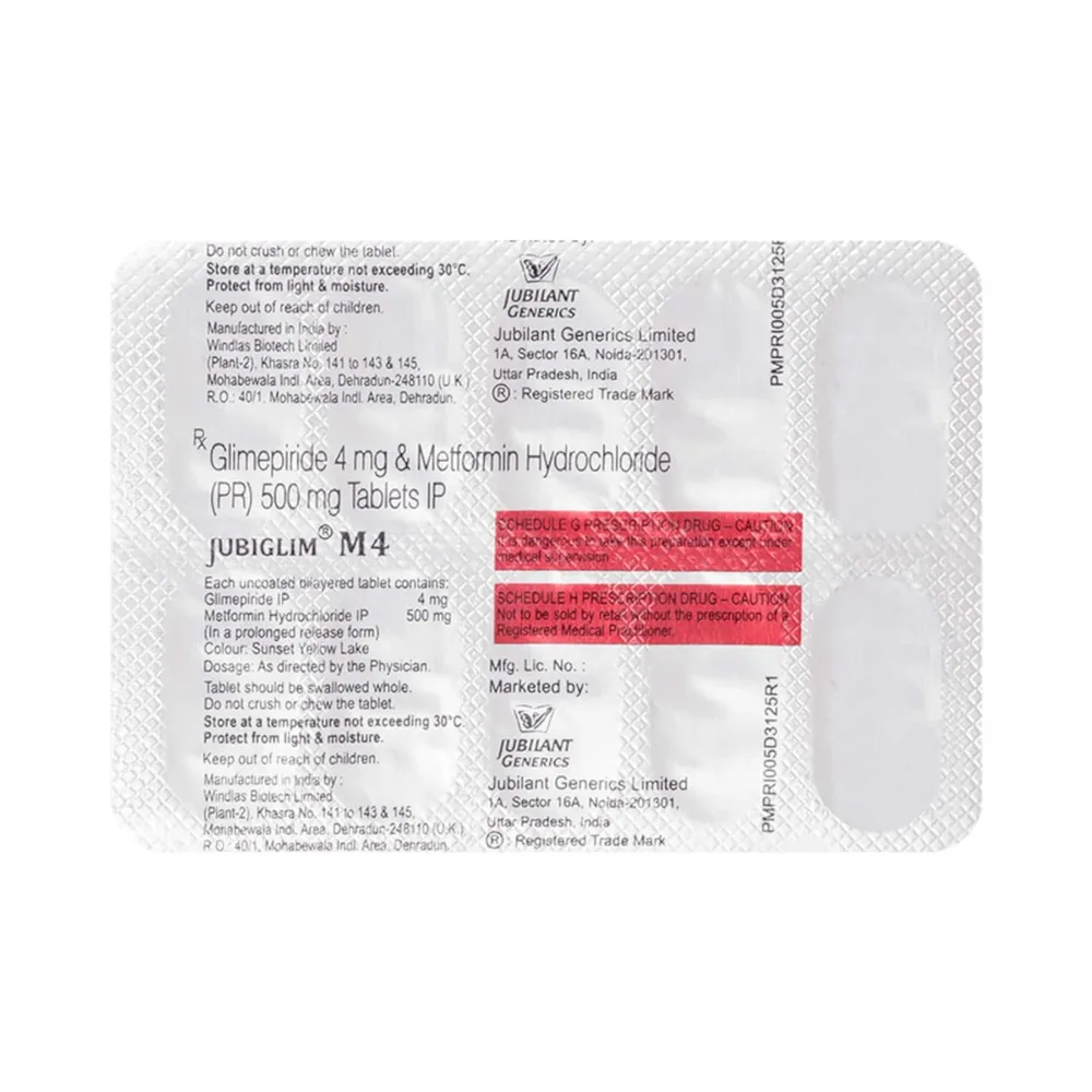 Jubiglim M 4/500mg Strip Of 10 Tablets