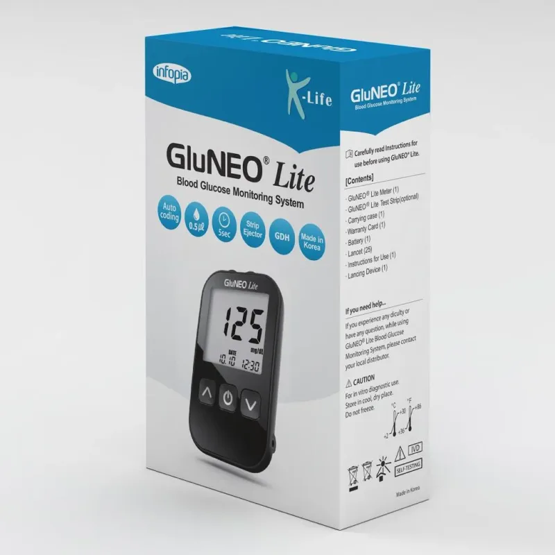 K-life Gluneo Lite Glucometer Kit with 25 Strips