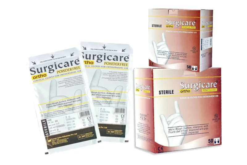 Surgicare Orthopaedic Latex Surgical Gloves Sterile Powder-Free