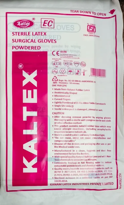Kaltex EC Sterile Latex Surgical Powdered Gloves ( 1 Pair )