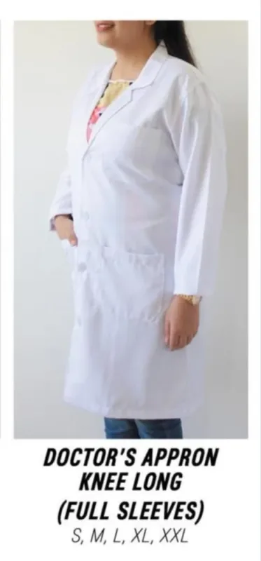 KCM Unisex Doctor Apron Knee Long ( Full Sleeves )
