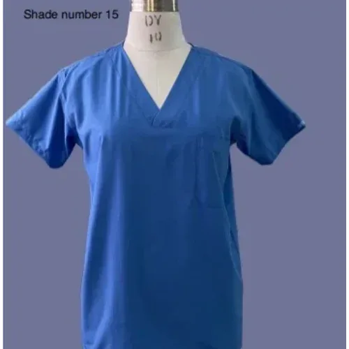 KCM Hospital Scrub Suit For Doctors - Unisex V-Neck ( Blue ) Ref - 15