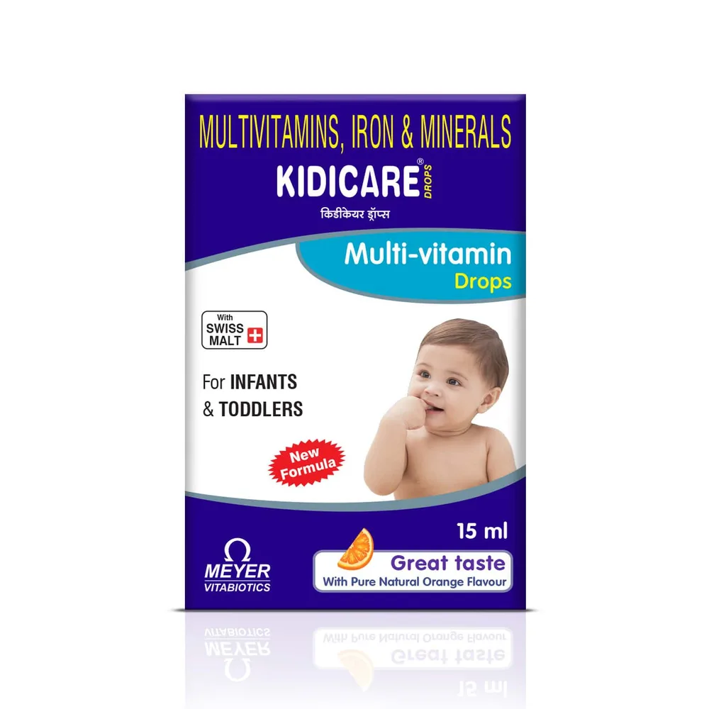 Kidicare Orange Flavour Bottle Of 15ml Oral Drops