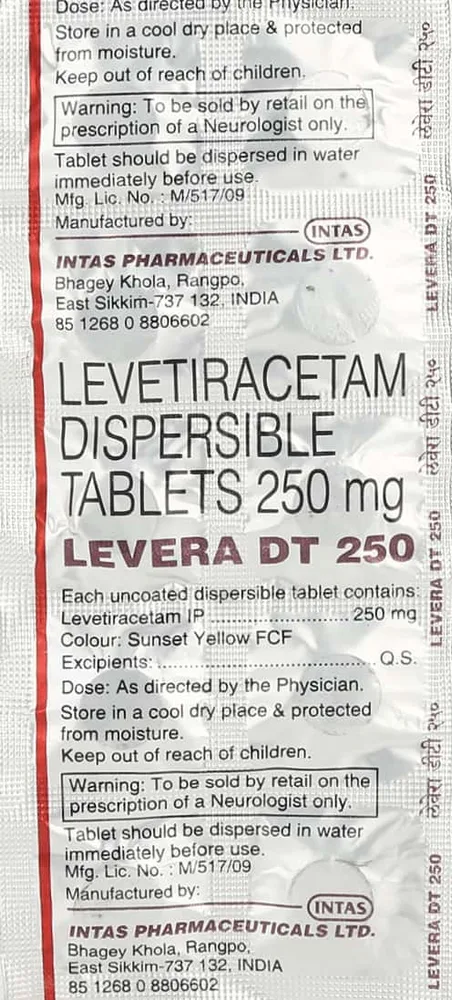 Levera Dt 250 Strip Of 10 Tablets