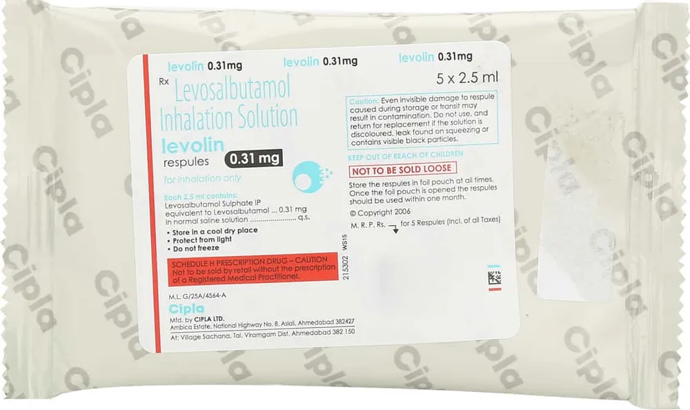 Levolin 0.31mg Respules 5x2.5ml