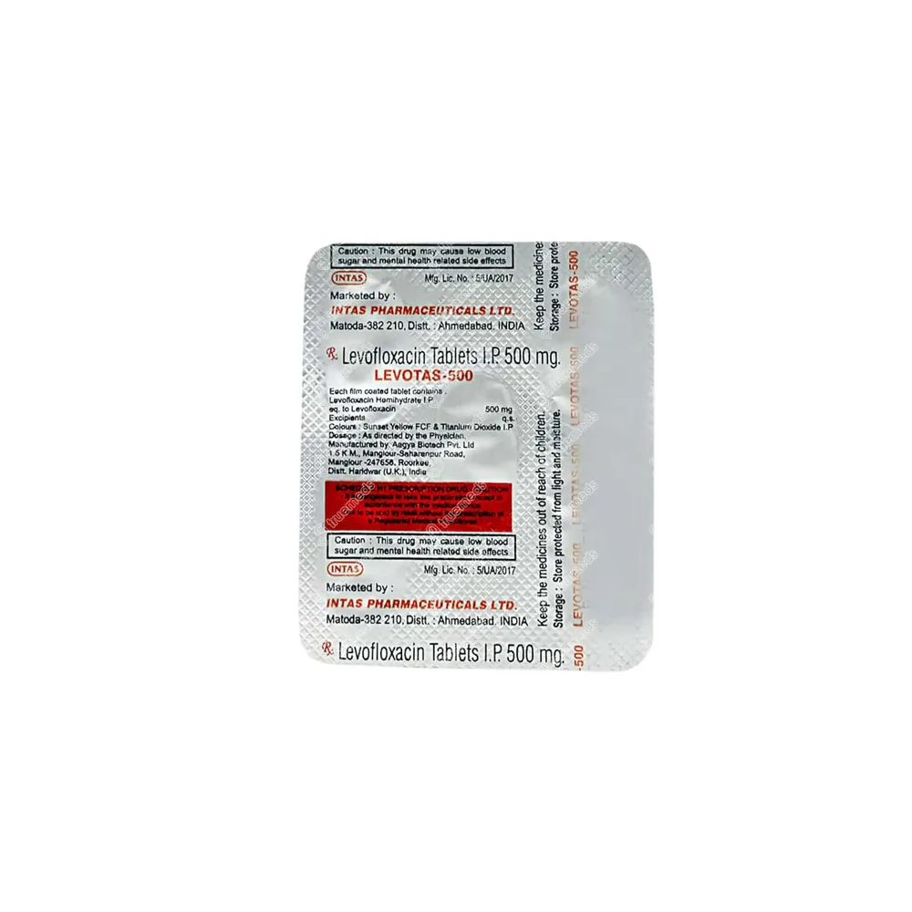 Levotas 500mg Strip Of 5 Tablets