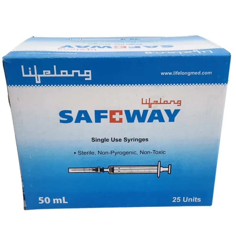 Lifelong Safeway Syringe 50ml (25 Units)