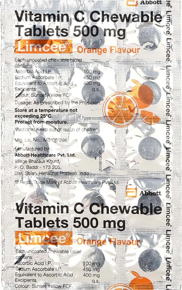 LIMCEE 500MG CHEWABLE TABLET | ORANGE FLAVOUR