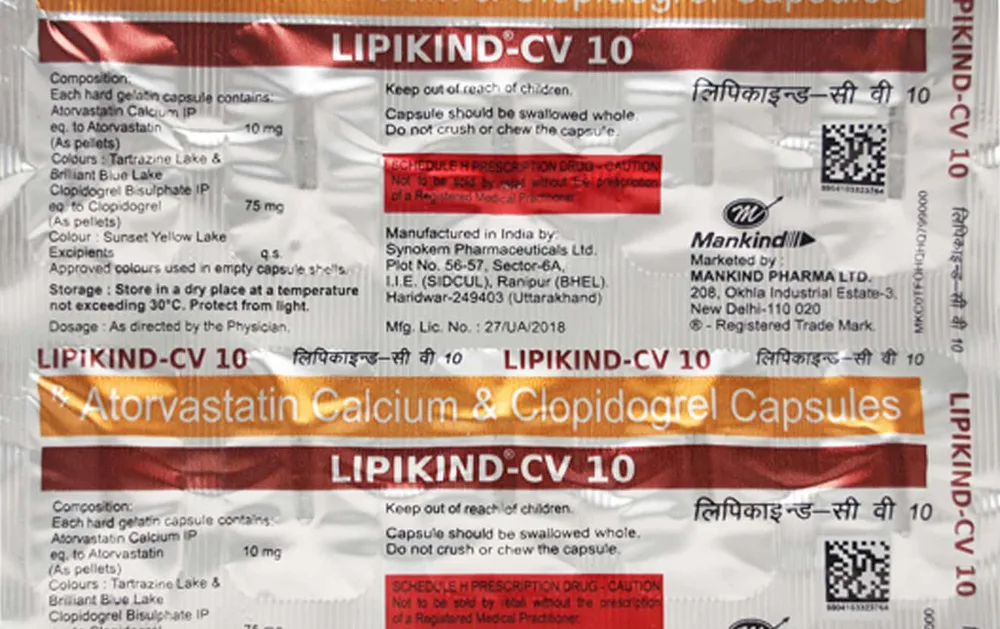Lipikind Cv 10mg Strip Of 10 Capsules