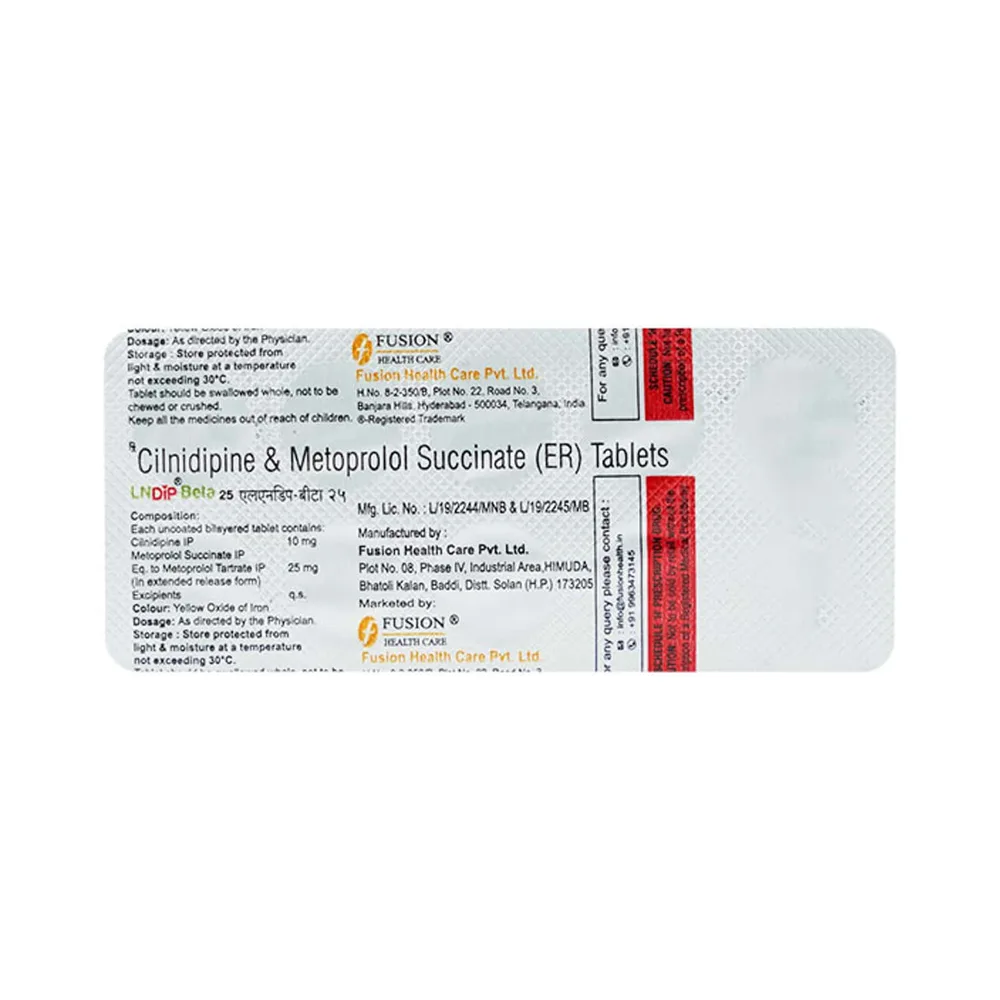 Lndip Beta 25mg Strip Of 10 Tablets