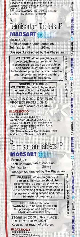 Macsart 20mg Strip Of 10 Tablets