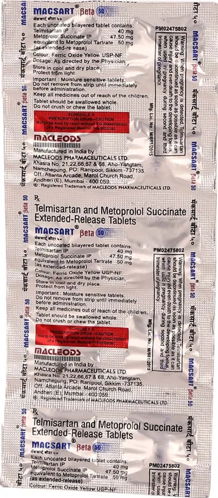 Macsart Beta 50mg Strip Of 10 Tablets
