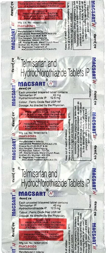 Macsart H 40/12.5mg Strip Of 10 Tablets
