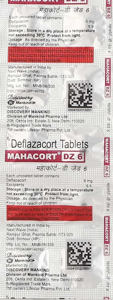 Mahacort Dz 6mg Strip Of 10 Tablets