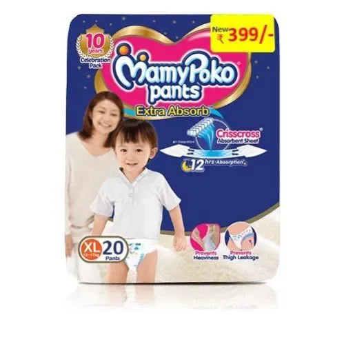 MamyPoko Pants Extra Absorbent Baby Diapers - XL, 20 Pants in a Pack