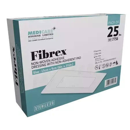 Medicare Fibrex (15cm X 9cm) Non-Woven Adhesive Dressing With Non Adherent Pad
