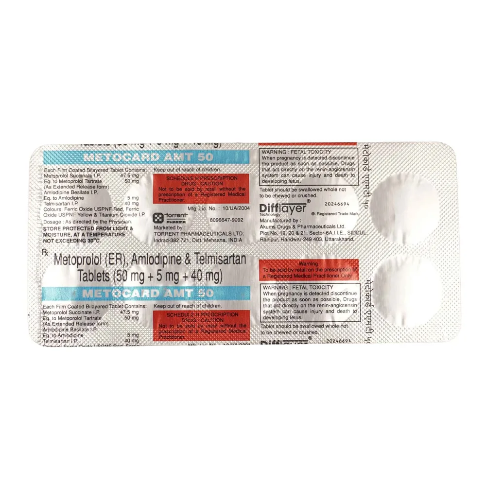 Metocard Amt 50mg Strip Of 10 Tablets