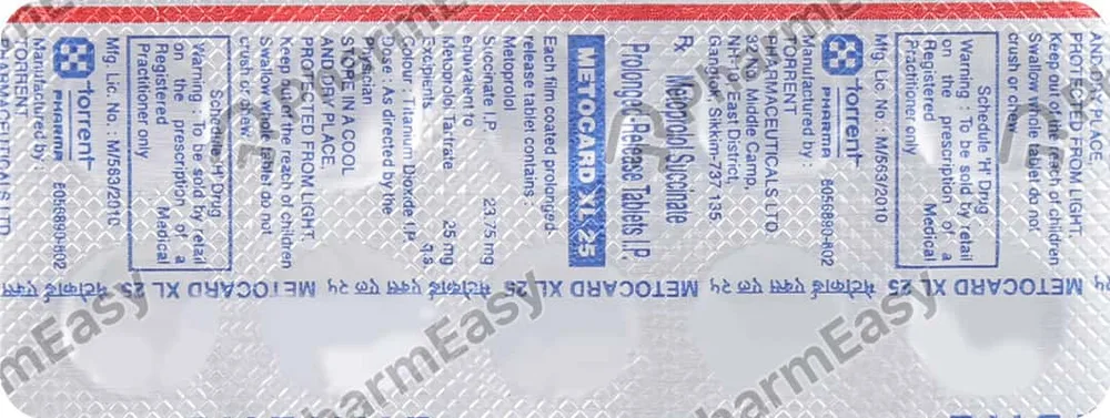 Metocard Xl 25mg Strip Of 10 Tablets