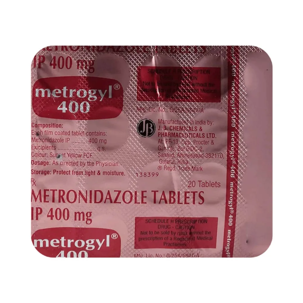 Metrogyl 400mg Strip Of 20 Tablets