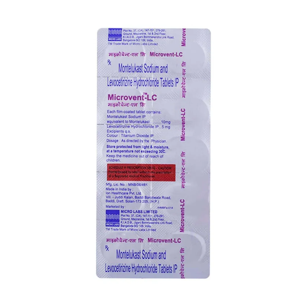 Microvent Medication Microvent-LC Tablet | MICROVENT | Doctar | DOCTAR