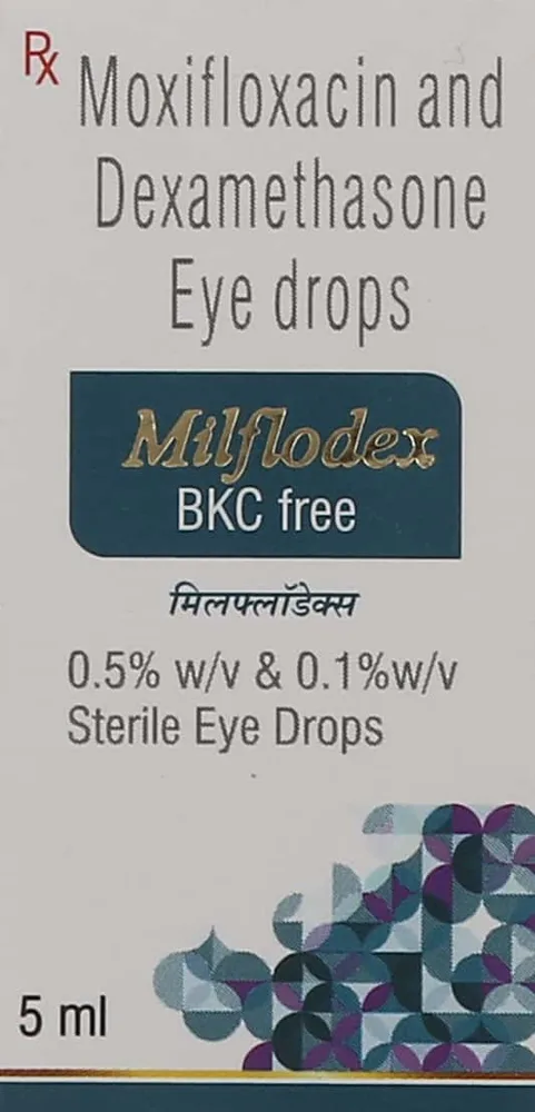 Milflodex Bkc Free Bottle Of 5ml Eye Drops