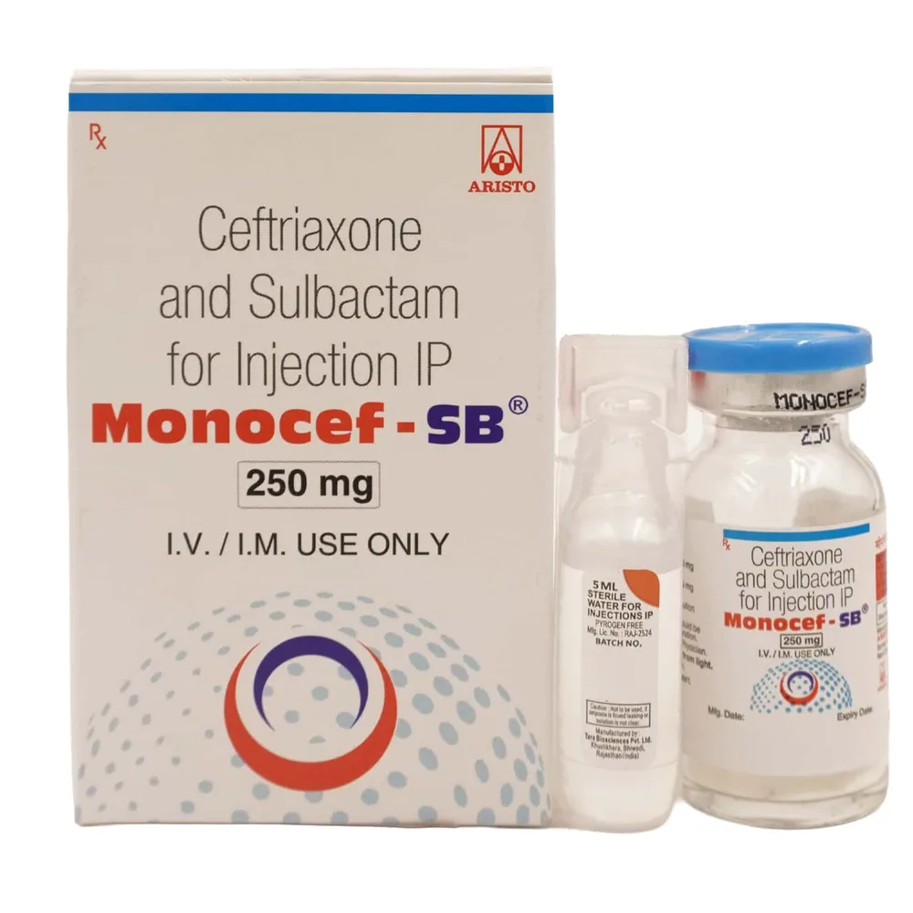 Monocef Sb 250mg Dry Vial Of 1 Powder For Injection